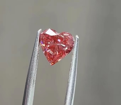 1.15ct สังเคราะห์ CVD Pink Heart Diamond Brilliant Cut Artificial Lab Grown
