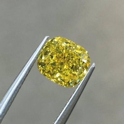 คุชชั่นคัท HPHT Lab Grown Yellow Diamond มีทุกทรง
