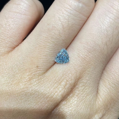 0.89 กะรัต Lab สร้างเพชรสี Triangular Cut Blue Man Made Diamonds