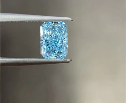 4ct 10 Mohs Lab Grown Blue Diamonds Radiant Brilliant Cut Large Size