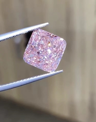 Lab สร้างเพชรสังเคราะห์ Colored Loose 6CT Pink Cushion Cut Diamond
