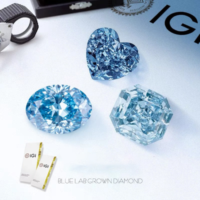 ทองเหลืองสีน้ําเงินที่ปลูกในห้องปฏิบัติการ IGI รับรอง