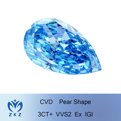10 Mohs Pear Cut Lab สร้างเพชรขนาดใหญ่ เกรดความชัดเจน VVS2