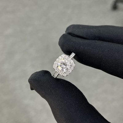 1.008ct รอบ D/E VVS CVD แหวนเพชรสีขาว แหวนเพชรที่เจริญเติบโตในห้องปฏิบัติการ