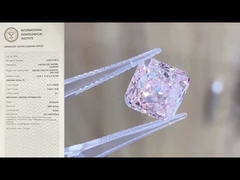 Lab Create Colored Diamonds คุชชั่นเพชรหลวมแฟนซีสีชมพูเข้มข้น