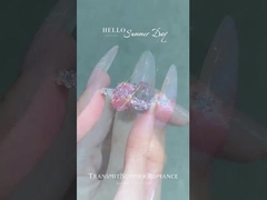 แหวนเพชรรูปไข่สีชมพู