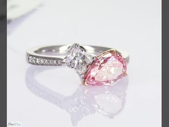 แหวนหมั้น แหวนแต่งงาน แหวนเพชร แหวนแล็บสร้างเพชรสีเพชร 4 ใบ