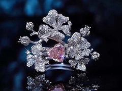 เครื่องประดับสีชมพู กล่องเพชรสีแล็บ