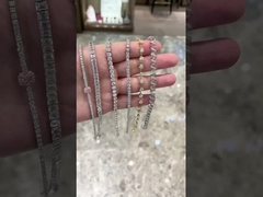 สร้อยข้อมือเทนนิส รูปทรงหรู สร้อยข้อมือเทนนิส สร้อยข้อมือเพชรที่เติบโตในห้องปฏิบัติการ เครื่องประดับอร่อย